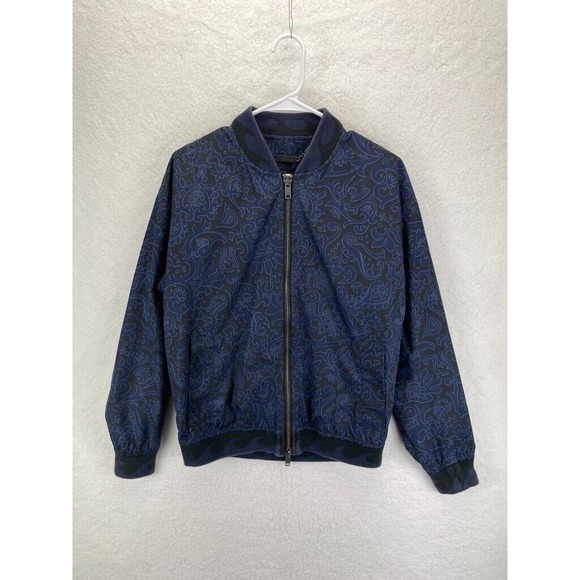 Marc by Marc Jacobs Men's Printed Bomber Jacket‎ Size Small Blue Full Zip - Picture 1 of 9